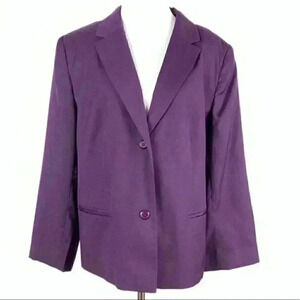Koret petite blazer size 16 P plum purple 19% wool